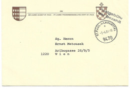 2033a: Gemeindeamts- Kuvert 9470 St. Paul Im Lavanttal, Ortswappen, Heimatbeleg Aus 1984 - Wolfsberg