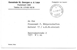2033e: Gemeindeamts- Kuvert 3282 St. Georgen An Der Leys, Heimatbeleg Aus 1988 - Scheibbs
