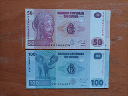 Billete De 50 Y 100 Francs Año 2013, República Democrática De Congo, Uncirculated - República Democrática Del Congo & Zaire