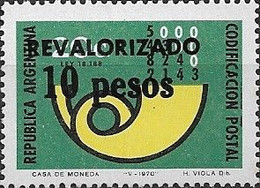 ARGENTINA - INTRODUCTION OF POSTAL CODE (ISSUE W/SURCHARGE) 1975 - MNH - Zipcode