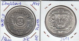 E2691 MONEDA REPUBLICA DOMINICANA 1 PESO 1974 PLATA SIN CIRCULAR 35 - Dominicana