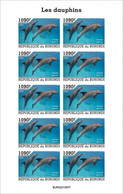 Burundi 2022, Animals, Dolphins II, Sheetlet IMPERFORATED - Unused Stamps