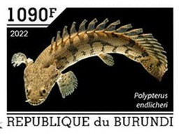 Burundi 2022, Animals, Fishes II, 1val IMPERFORATED - Nuovi