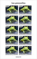 Burundi 2022, Animals, Frog II, Sheetlet IMPERFORATED - Unused Stamps