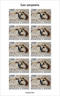 Burundi 2022, Animals, Snake II, Sheetlet IMPERFORATED - Nuevos