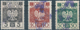 POLONIA-POLAND-POLSKA,1958 Revenue Stamp Fiscal TaX 5-10- 50ZL (OPLATA SKARBOWA) Used - Fiscale Zegels