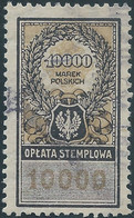 POLONIA-POLAND-POLSKA,Revenue Stamp Fiscal Tax 10.000M(OPLATA STEMPLOWA)Used - Revenue Stamps