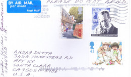 GREAT BRITIAN : COMMERCIAL COVER : YEAR 2019 : SENT TO USA : USE OF 3v POSTAGE STAMPS - Covers & Documents