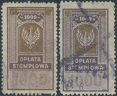 POLONIA-POLAND-POLSKA,Revenue Stamp Fiscal Tax 1000M,(OPLATA STEMPLOWA)Used - Steuermarken