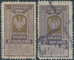 POLONIA-POLAND-POLSKA,Revenue Stamp Fiscal Tax 1000M,(OPLATA STEMPLOWA)Used - Revenue Stamps