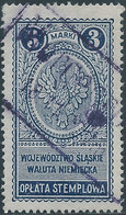 POLONIA-POLAND-POLSKA,Revenue Stamp Fiscal Tax 3MARKI(OPLATA STEMPLOWA)Used - Fiscaux