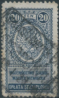 POLONIA-POLAND-POLSKA,Revenue Stamp Fiscal Tax 20FEN.(OPLATA STEMPLOWA) Obliterated - Fiscale Zegels