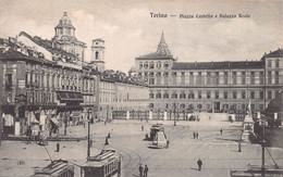 2744 "TORINO - PIAZZA CASTELLO E PALAZZO REALE  "  ANIMATA TRAM  ORBASSANO -CSo CVINZAGLIO  ANNI 30 - Places & Squares