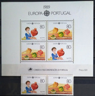 EUROPA 1989 - PORTUGAL                   N° 1763/1764 + BF 65                        NEUF** - 1989