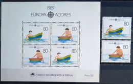 EUROPA 1989 - ACORES                   N° 391/392 + BF 10                        NEUF** - 1989