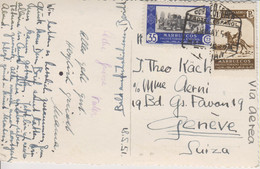Tanger, Cp1, 18.5. 1951, Por Aereo, Carte Postal  à Suisse, Voir Scans! - Marruecos Español