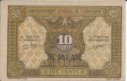 INDOCHINE  -  10 Cents Nd(1942)  -- UNC --    Indochina   - - Indochine