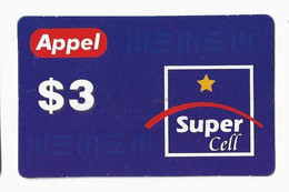 TELECARTE REPUBLIQUE DEMOCRATIQUE DU CONGO RECHARGE SUPER CELL 3$ Date 12/03 - Kongo