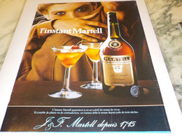 ANCIENNE PUBLICITE INSTANT MARTELL 1982 - Alcools