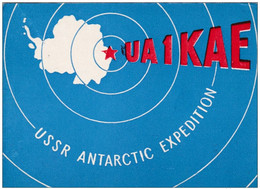 QSL Card Amateur Radio CB USSR CCCP South Pole Polar Expedition Antarctica 1967 Pinguin Penguin Manchot North - Amateurfunk