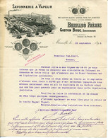 Facture BERNABO Frères GASTON BOSC  Savonnerie à Vapeur Spécialité De Savons 91 Avenue Du Prado Marseille 1898 - Droguerie & Parfumerie