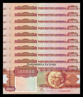 Angola Lot Bundle 10 Banknotes 500000 Kwanzas 1991 Pick 134 SC UNC - Angola