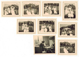 9x Orig. Foto Um 1940 Fröhliche Rotes Kreuz Schwestern Junge Mädchen, Krankenschwester, Hilfsdienst RAD ? - Personnes Anonymes