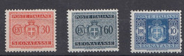 1945 Segnatasse    Sass77-30c-sass-80-60c-sass84-10li - Segnatasse