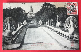 Indochine N°45 Sur CPA - TAD PHNOM PENH, Cambodge 16.12.1911 - (A236) - Storia Postale