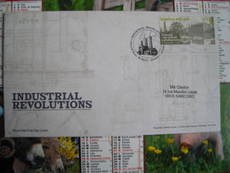 FDC Révolutions Industrielles, Lombe's Silk Mill, Water Powered, Moulin à Soie De Lombe, Alimenté à L'eau, Derby - 2011-2020 Ediciones Decimales