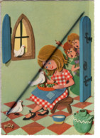 Cendrillon - Illustration Signé MOZ. Enfants , Jeune Femme ,colombes - Andere Zeichner