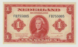 Banknote 1 Gulden 1943 Nederland-the Netherlands Wilhelmina UNC - Altri & Non Classificati