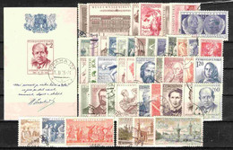 Tchécoslovaquie 1954 Mi 844-888+Bl.15 (Yv 748-789+BF 18), Obliteré, L'année Complete - Volledig Jaar