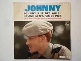 Johnny Hallyday 45Tours EP Vinyle Johnny Lui Dit Adieu "Bandeau Blanc" - 45 T - Maxi-Single