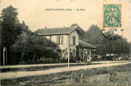 Fontvannes * Vue Sur La Gare Du Village * Ligne Chemin De Fer - Autres & Non Classés