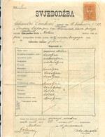 FISCAUX SERBIE Yougoslavie   Timbre 5 K Bistre Sur Document Du31 Janvier 1925 - Serbia