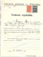 FISCAUX SERBIE Yougoslavie   Timbres  3 Dinar Gris Et 20 Dinar Orange Sur Document Du 126 Octobre 1931 - Serbia