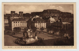 90  BELFORT  Place De La République; Monument Des Trois Sièges  Le Château Et Le Lion - Belfort – Siège De Belfort