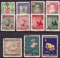 Cuba -  Fx. 445 - Yv. 381/2 + 417/8 + 431/2 + 446/7 + 469 + 496/7 - Navidad 1955/59 - Ø - Usati