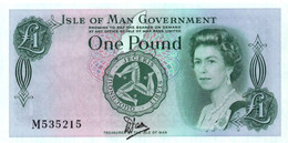 Isle Of Man 1 Pound ND 1983 Bradvak Polymer P-38 Queen Elizabeth Portrait Very Fine *RARE* - 1 Pound