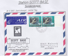 Ross Dependency 2007 Scott Base Cover Last Day Ross Dependency. Steel Datestamp 20 MAR 2007 (GPA138) - Covers & Documents