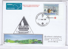 Ross Dependency 2007 Scott Base Cover First Day Ross Dependency. New Rubber Datestamp 21 MAR 2007 (GPA138A) - Storia Postale