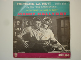 Johnny Hallyday 45Tours EP Vinyle Retiens La Nuit / Sam'di Soir Papier Avec Rabats Label Vert Papier - 45 T - Maxi-Single