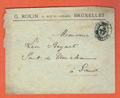 JF- Lettre 1882 - Obl Fer A Cheval Bruxelles Vers Gand - 1869-1883 Leopoldo II
