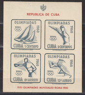 CUBA - 1960 OLYMPIC GAMES M/S - Sin Dentar, Pruebas De Impresión Y Variedades