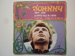 Johnny Hallyday 45Tours EP Vinyle Hey Joe / Je Suis Seul Papier Avec Rabats Label Bleu BIEM - 45 T - Maxi-Single
