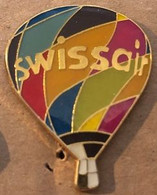 MONTGOLFIERE MULTI COULEURS - SWISSAIR - AVION - PLANE - SUISSE - SCHWEIZ - SWITZERLAND - BALLON  - COLORS -       (29) - Airships