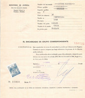 FISCAUX ESPAGNE Sur Casier Judiciaire 10 Pesetas Bleu   1978 - Steuermarken