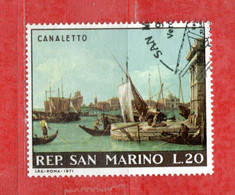 SAN MARINO ° 1971  - DIPINTI Del CANALETTO .Unif. 824   . Usati - Used Stamps