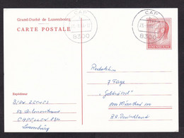 Luxembourg: Stationery Postcard To Germany, 1984, Cancel Cap (traces Of Use) - Storia Postale